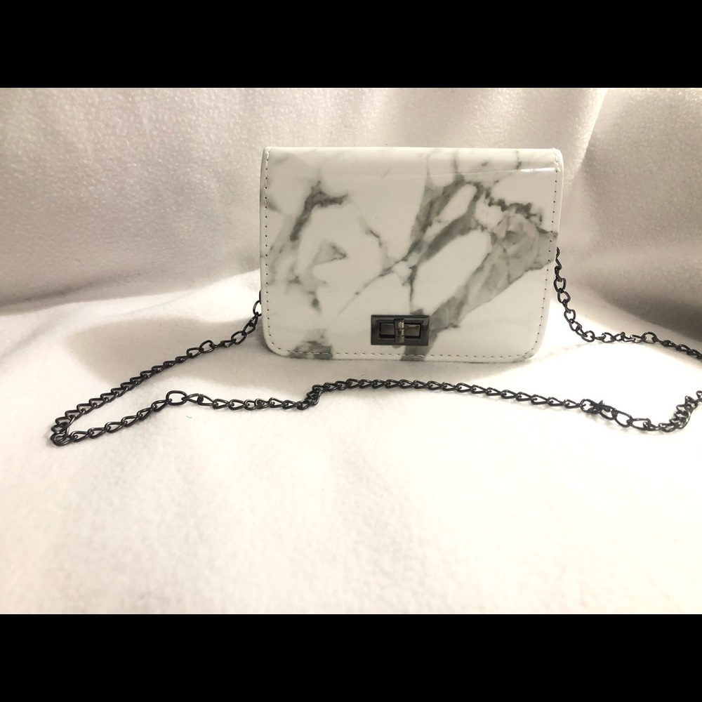 White marble crossbody bag